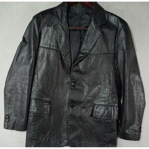 Vintage‎ Sears The Leather Shop Black Leather Jacket Mens 40S 70s VTG USA